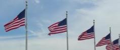 Five American Flags